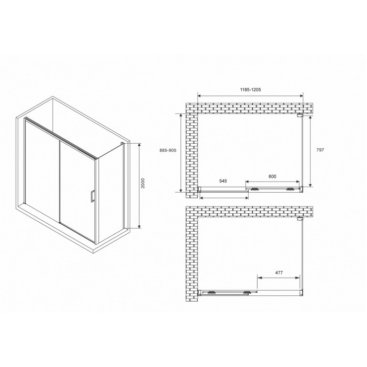 Душевой уголок Abber Komfort AG93120B-S92B 120x90