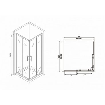 Душевой уголок Abber Schwarzer Diamant AG02090B 90x90