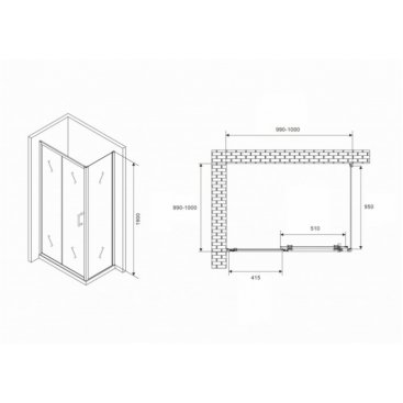 Душевой уголок Abber Schwarzer Diamant AG30100B5-S100B5 100x100