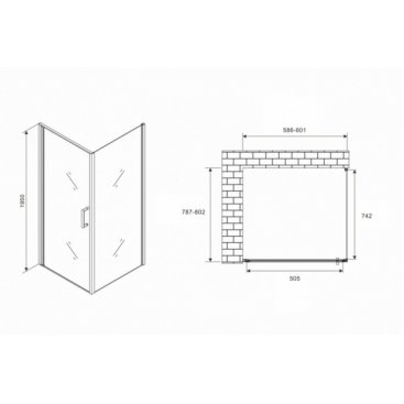 Душевой уголок Abber Sonnenstrand AG04060M-S80M 60x80