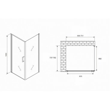 Душевой уголок Abber Sonnenstrand AG04070M-S75M 70x75