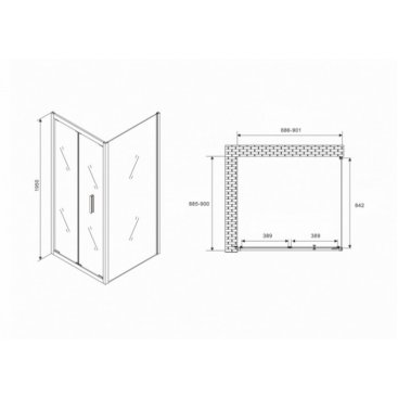 Душевой уголок Abber Sonnenstrand AG07090B-S90B 90x90