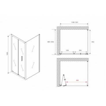 Душевой уголок Abber Sonnenstrand AG07120B-S100B 120x100