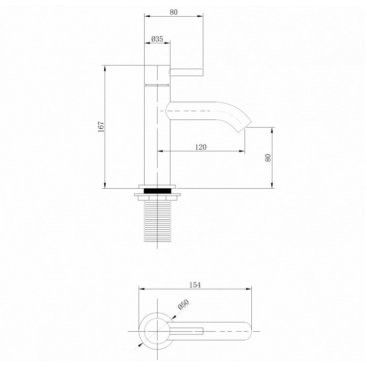 Смеситель для раковины Abber Wasser Kreis AF8110B