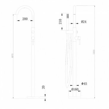 Смеситель для ванны Abber Wasser Kreis AF8115B