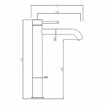Смеситель для раковины Abber Wasser Kreis 316 AF8111BG-L