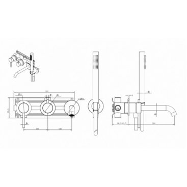 Смеситель для ванны Abber Wasser Kreis 316 AF8130BG