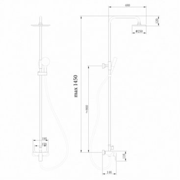 Душевая стойка Abber Weiss Insel AF8020FWL