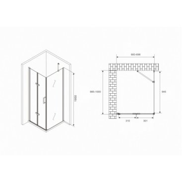 Душевой уголок Abber Zart AG08070P-S101 70x100