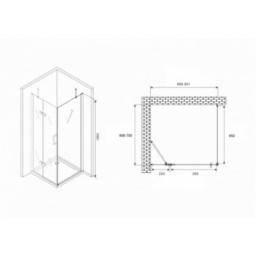 Душевой уголок Abber Zart AG08090-S71 90x70