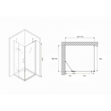 Душевой уголок Abber Zart AG08100-S71 100x70