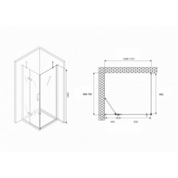 Душевой уголок Abber Zart AG08110-S71 110x70