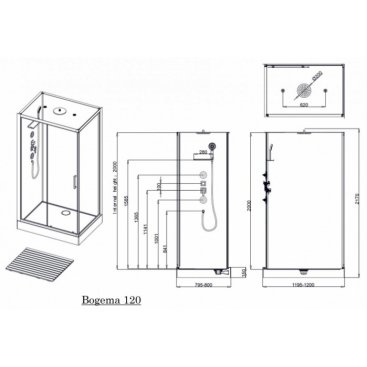 Душевая кабина Acquazzone Bogema 120 120х80 см