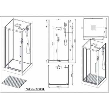 Душевая кабина Acquazzone Nikita 100SL 100х100 см