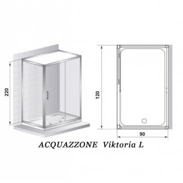 Душевая кабина Acquazzone Viktoria 120SL-L 120х90 см