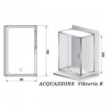 Душевая кабина Acquazzone Viktoria 120SL-R 120х90 см