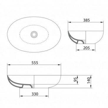 Раковина AeT Elite L616 голубой матовый