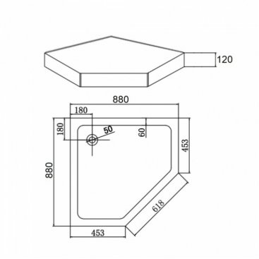 Душевой поддон Agger A03-090TCR/T