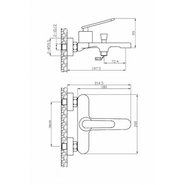 Смеситель для ванны Agger Beauty A2610000