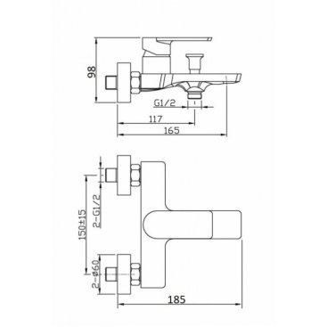 Смеситель для ванны Agger Brilliant A0310000