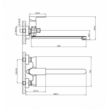 Смеситель для ванны Agger Brilliant A0321100