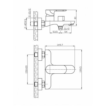 Смеситель для ванны Agger Gorgeous A0210000