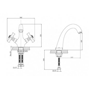 Смеситель для раковины Agger Retro-X A1702188