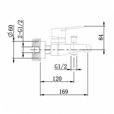 Смеситель для ванны Agger Right A2910000