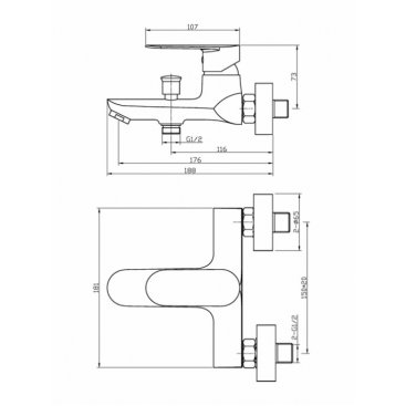 Смеситель для ванны Agger Splendid A0910000