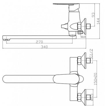 Смеситель для ванны Agger Splendid A0921100