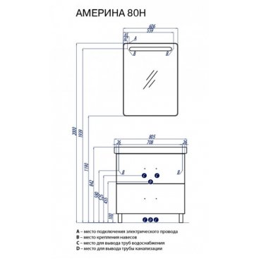 Мебель для ванной Акватон Америна Н 80 белая