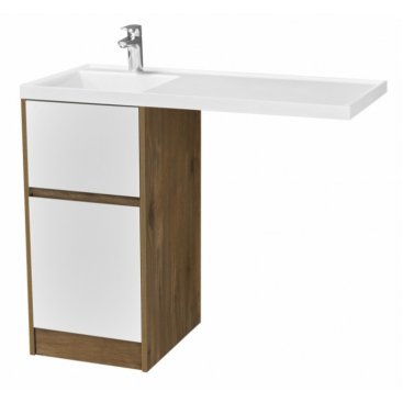 Мебель для ванной Акватон Лондри 105 дуб рустикальный/белая левосторонняя