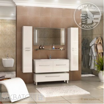 Мебель для ванной Акватон Мадрид М 120 см белая 2 ящика