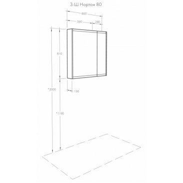 Зеркало-шкаф Акватон Нортон 80