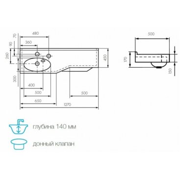 Раковина Акватон Отель 127