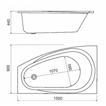 Ванна Alba Spa Baline 150x90 правосторонняя