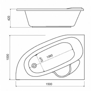 Ванна Alba Spa Katrina 150x100 правосторонняя