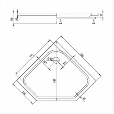 Душевой поддон Alex Baitler AB9017V-1