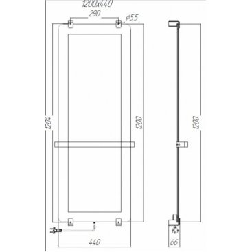 Полотенцесушитель электрический Allen Brau Infinity 440x1200