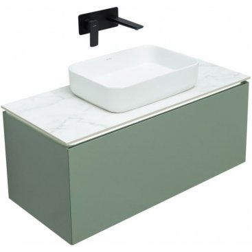 Мебель для ванной Allen Brau Infinity 100 см сплошной фасад цементно-серый