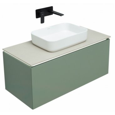 Мебель для ванной Allen Brau Infinity 100 см сплошной фасад цементно-серый