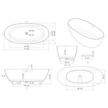 Ванна из искусственного камня Allen Brau Krion Oval 170x80