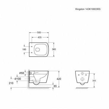 Унитаз подвесной Ambassador Kingston 143K19003RS