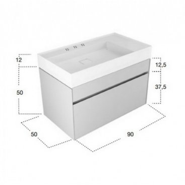 Мебель для ванной Antonio Lupi Simplo 90 с 2 ящиками