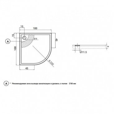 Душевой поддон Aquanet Alfa/Delta 100x100