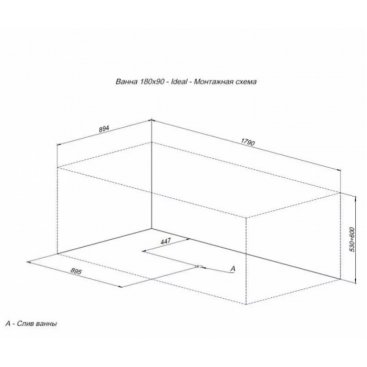 Ванна акриловая Aquanet Ideal 180x90