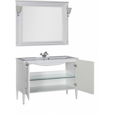 Мебель для ванной Aquanet Паола 120 белая патина серебро
