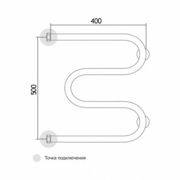 Полотенцесушитель водяной Aquanet M-1 500x400