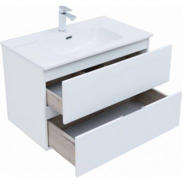 Мебель для ванной Aquanet Алвита New 80 с ящиками белая матовая