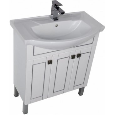 Мебель для ванной Aquanet Честер 75 белая патина серебро